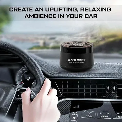 Premium Black Odor Car Air Freshener Long-Lasting Wood Cologne Aroma - Image 3