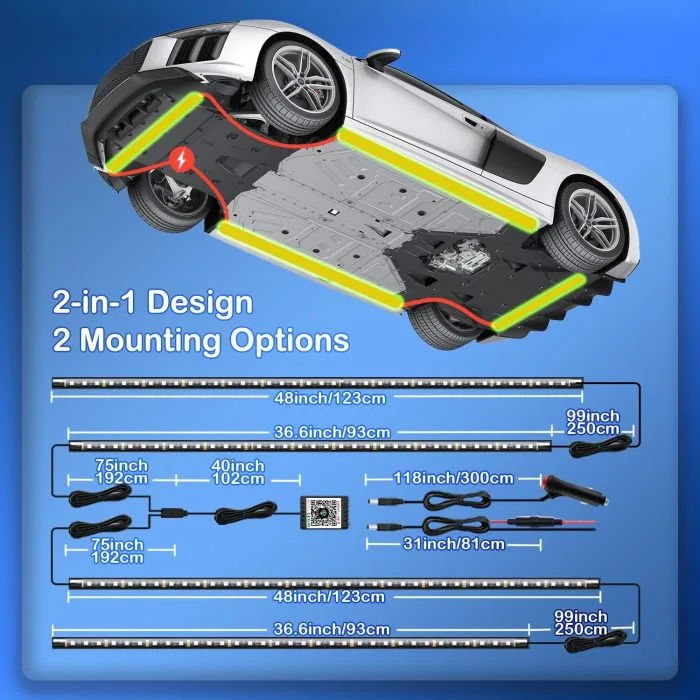 Car Led Underglow Lights with App and Remote Control, 16 Million RGB Colors - Image 4