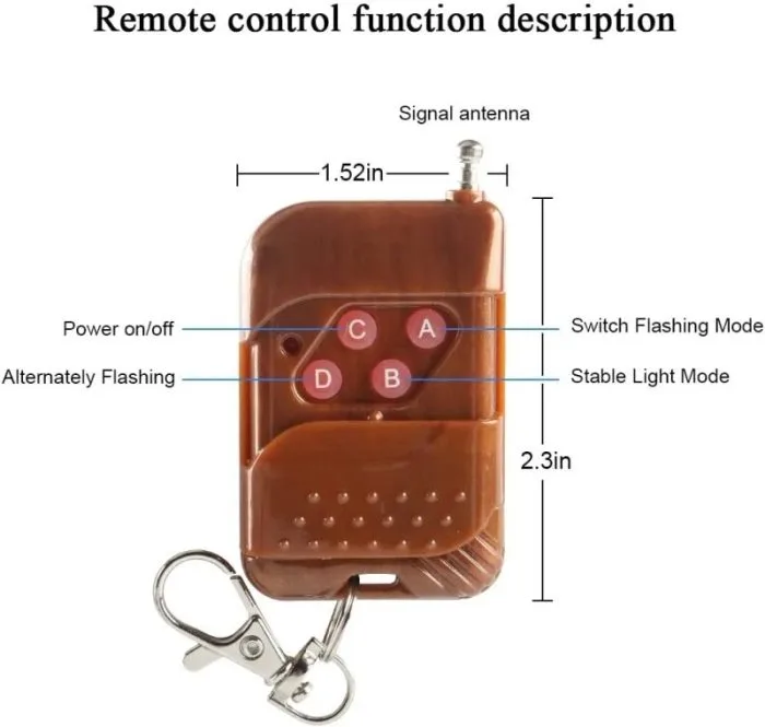 Car LED Strobe Light Wireless Remote Control Strobe grill Light 8 x 2LED 8 in 1 DC12V - Image 3