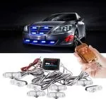 Car LED Strobe Light Wireless Remote Control Strobe grill Light 8 x 2LED 8 in 1 DC12V - Image 2