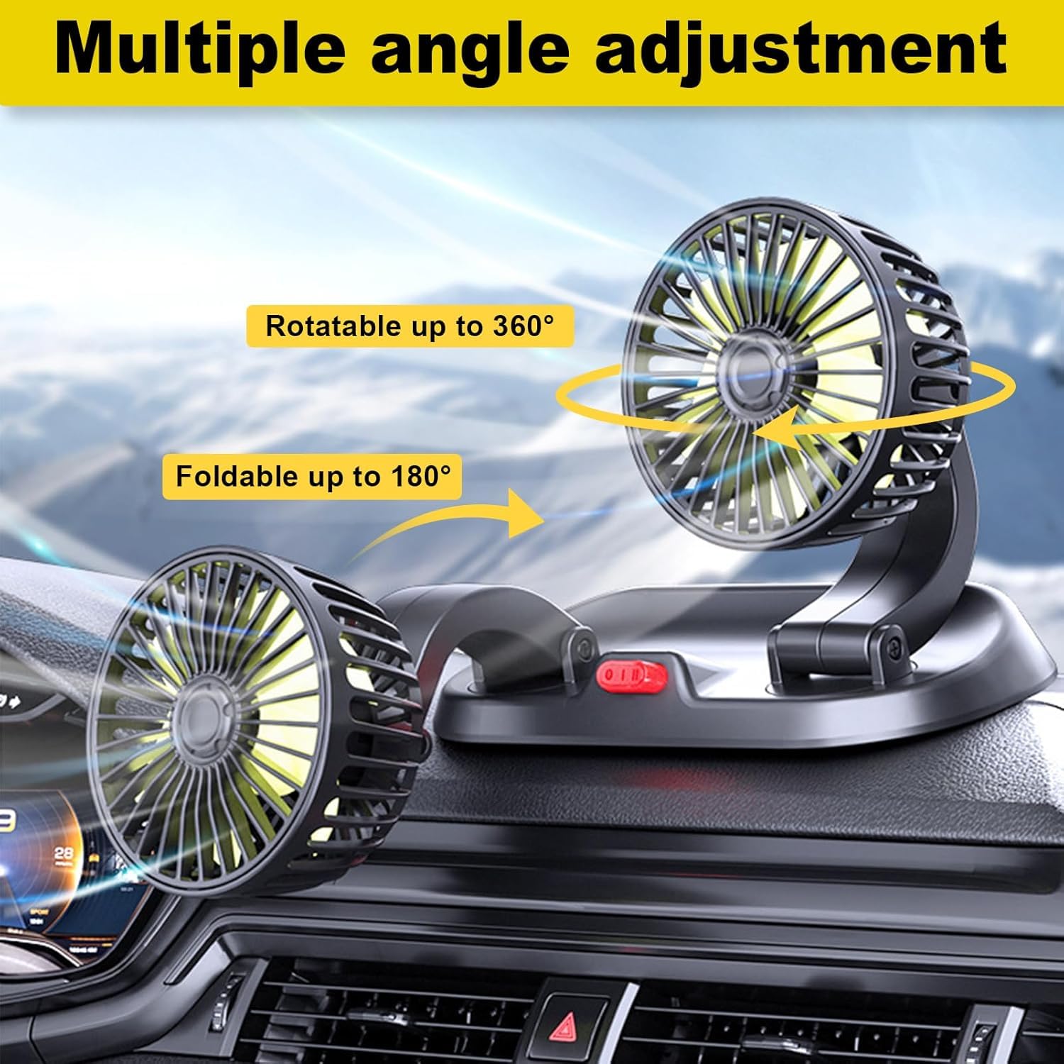 710QGM1VV6L._SL1500_ Portable 360° Rotatable Car Fan Fan 12V - Image 1