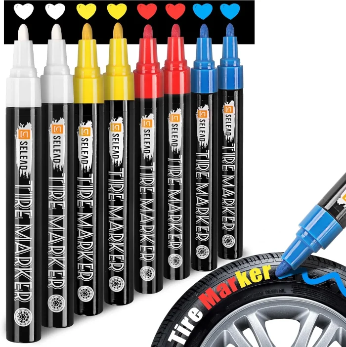 Tire Marker Paint Pens for Car Tires Lettering, Premium Professional Oil-based Ink,Waterproof - Image 2