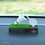 Car Dashboard Badminton Air Freshener Unique Solar Rotating Sports Ornament