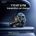 Yesido Y70 FM Transmitter for Cars – Bluetooth 5.3, 15W Charging & Music Playback