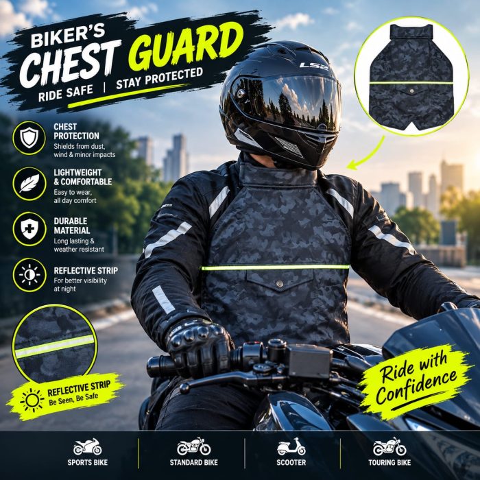 Premium Quality Chest Guard for Biker | Winter Protection | Durable & Stylish - Image 3