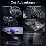Yesido Y70 FM Transmitter for Cars – Bluetooth 5.3, 15W Charging & Music Playback - Image 3