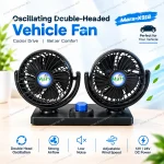 Car Fan 360 Degree Rotatable Dual Head 2 Speed