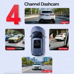 4 Channel 4G Car DVR Dash Cam | 4-Way Video Recording, Live View & Mobile App Control - Image 2