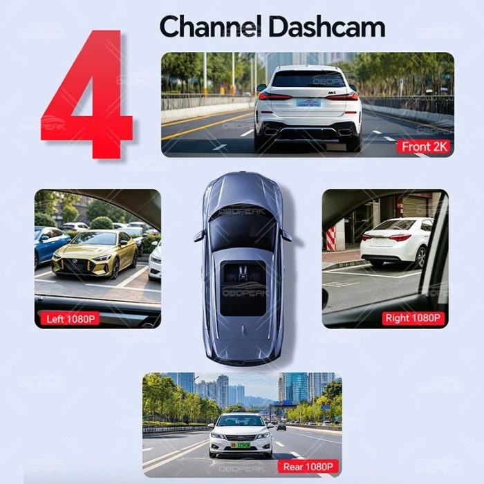 4 Channel 4G Car DVR Dash Cam | 4-Way Video Recording, Live View & Mobile App Control - Image 2